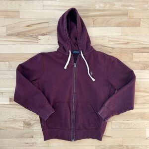 Polo Ralph Lauren Men’s Full-Zip Hoodie | Medium | Burgundy/Maroon